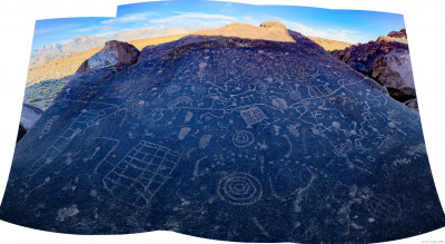 Panorama of Sky Rock petroglyph